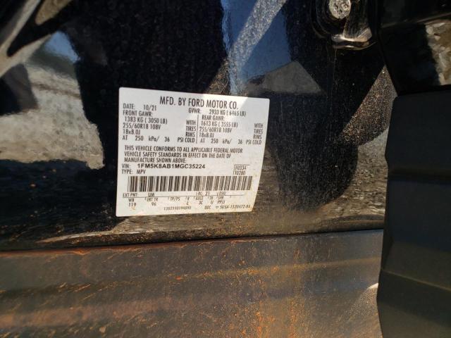 1FM5K8AB1MGC35224 - 2021 FORD EXPLORER POLICE INTERCEPTOR BLACK photo 13