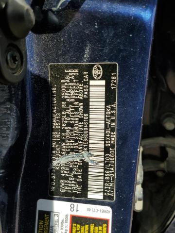 4T1BK1EB6DU046106 - 2013 TOYOTA AVALON BASE 蓝色 照片 12