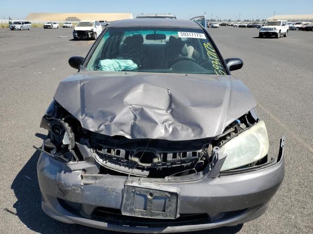 2HGES16325H623471 - 2005 HONDA CIVIC DX VP ნაცრისფერი ფოტო 5