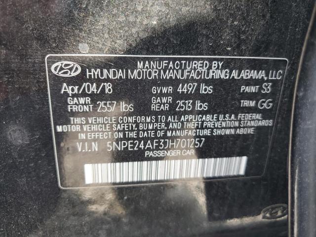 5NPE24AF3JH701257 - 2018 HYUNDAI SONATA SE BLACK photo 13