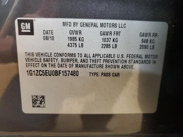 1G1ZC5EU0BF157480 - 2011 CHEVROLET MALIBU 1LT GRAY photo 12