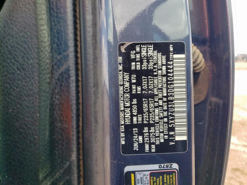 5XYZU3LB3DG104444 - 2013 HYUNDAI SANTA FE S ლურჯი ფოტო 13