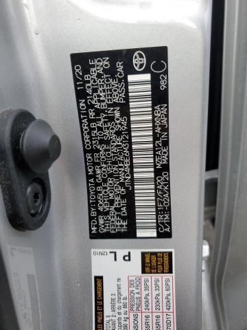 JTND4MBE6M3121945 - 2021 TOYOTA COROLLA SE SILVER photo 12