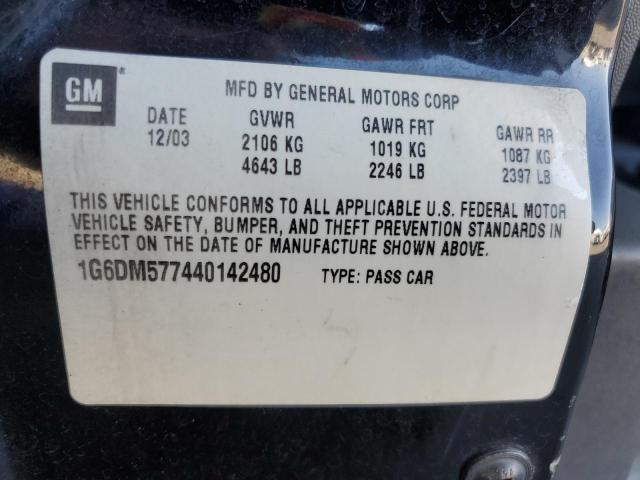 1G6DM577440142480 - 2004 CADILLAC CTS BLACK photo 13