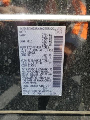 5N1AL0MN0GC506711 - 2016 INFINITI QX60 შავი ფოტო 12