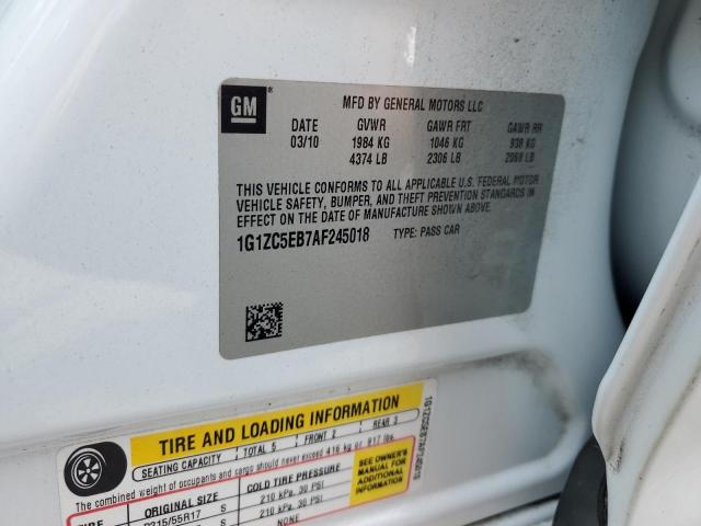 1G1ZC5EB7AF245018 - 2010 CHEVROLET MALIBU 1LT WHITE photo 12