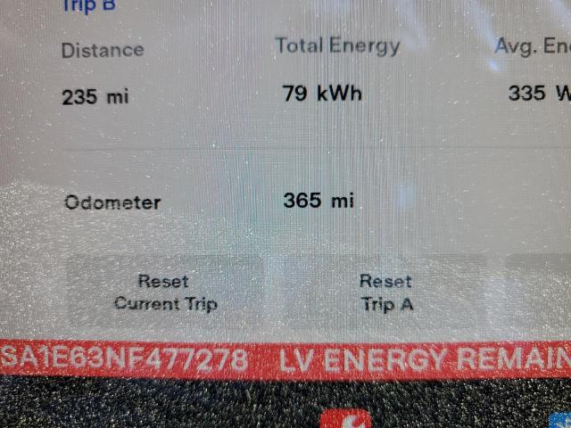 5YJSA1E63NF477278 - 2022 TESLA MODEL S Սպիտակ լուսանկար 8