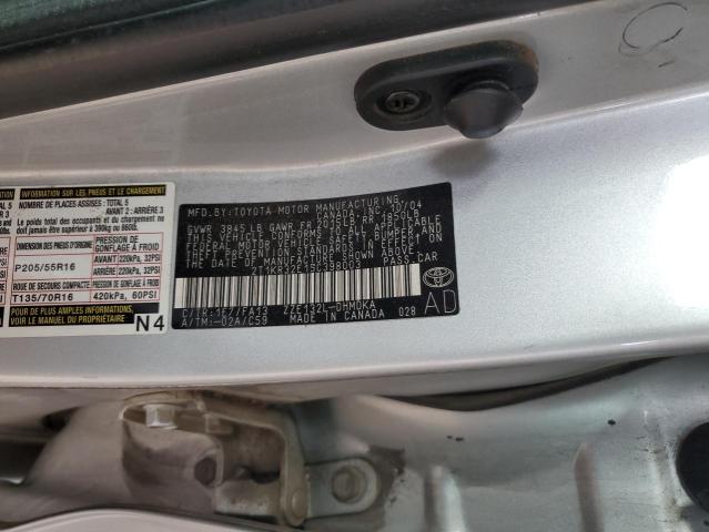 2T1KR32E15C398003 - 2005 TOYOTA COROLLA MA XR SILVER photo 12