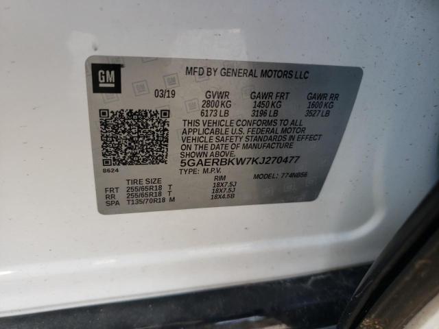 5GAERBKW7KJ270477 - 2019 BUICK ENCLAVE ESSENCE თეთრი ფოტო 13