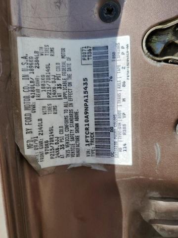 1FTCR10A9NPA15435 - 1992 FORD OTHER BROWN photo 12