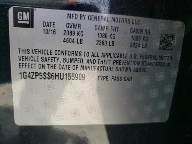 1G4ZP5SS6HU155909 - 2017 BUICK LACROSSE ESSENCE BLACK photo 12