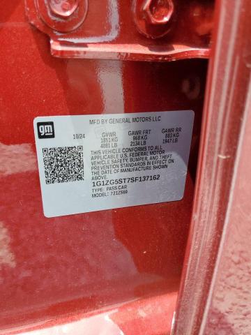 1G1ZG5ST7SF137162 - 2025 CHEVROLET MALIBU RS RED photo 12