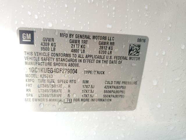 1GC1KUEG4GF279004 - 2016 CHEVROLET SILVERADO K2500 HEAVY DUTY WHITE photo 12