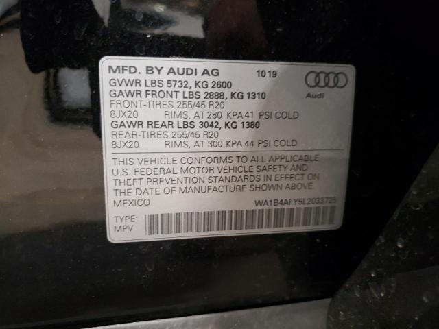 WA1B4AFY5L2033725 - 2020 AUDI SQ5 PREMIUM PLUS BLACK photo 13