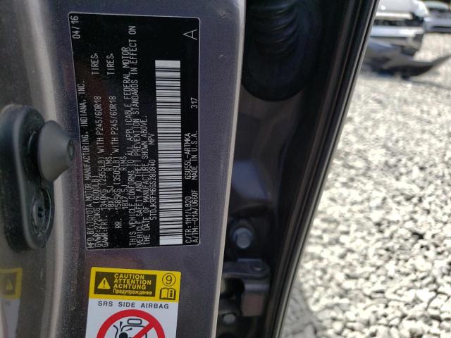 5TDJKRFH6GS280840 - 2016 TOYOTA HIGHLANDER XLE SILVER photo 14