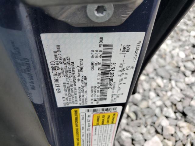 3FA6P0HD4JR192706 - 2018 FORD FUSION SE BLUE photo 12