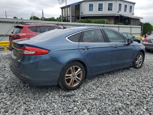 3FA6P0HD4JR192706 - 2018 FORD FUSION SE BLUE photo 3