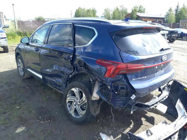 5NMS2DAJ7MH346196 - 2021 HYUNDAI SANTA FE SEL BLUE photo 2