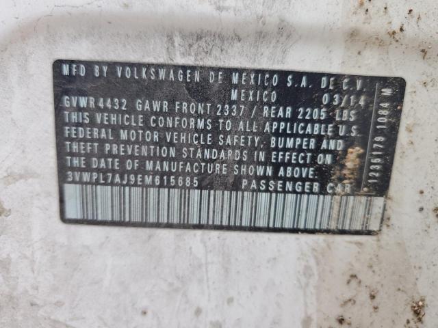 3VWPL7AJ9EM615685 - 2014 VOLKSWAGEN JETTA TDI თეთრი ფოტო 13