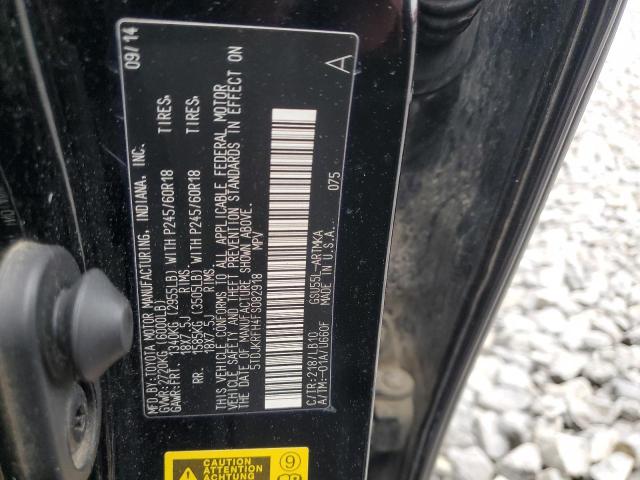 5TDJKRFH4FS082918 - 2015 TOYOTA HIGHLANDER XLE BLACK photo 13