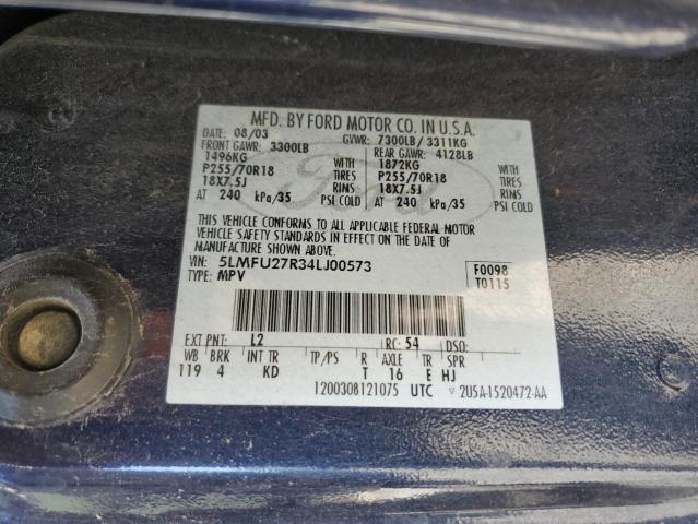 5LMFU27R34LJ00573 - 2004 LINCOLN NAVIGATOR BLACK photo 12