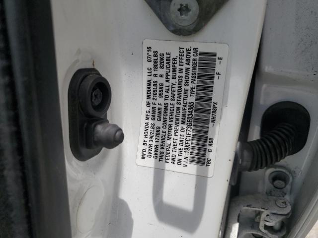19XFC1F73GE034365 - 2016 HONDA CIVIC EXL 白色 照片 12