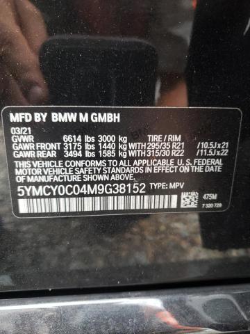 5YMCY0C04M9G38152 - 2021 BMW X6 M BLACK photo 12