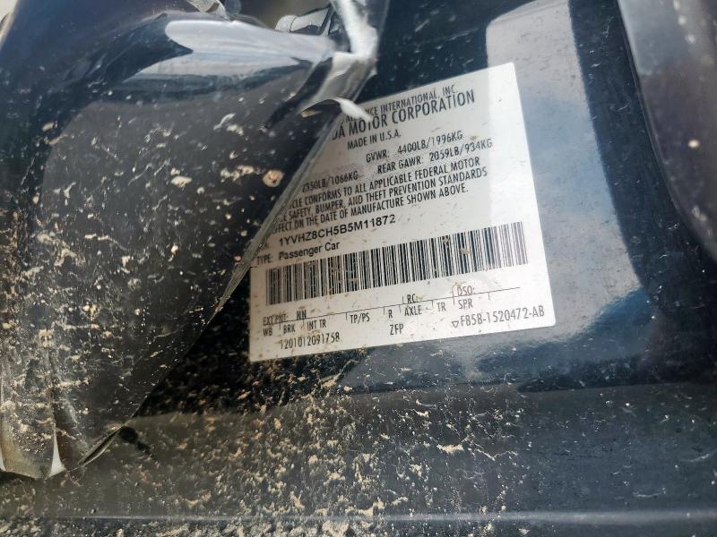 1YVHZ8CH5B5M11872 - 2011 MAZDA 6 I 黑色 照片 13