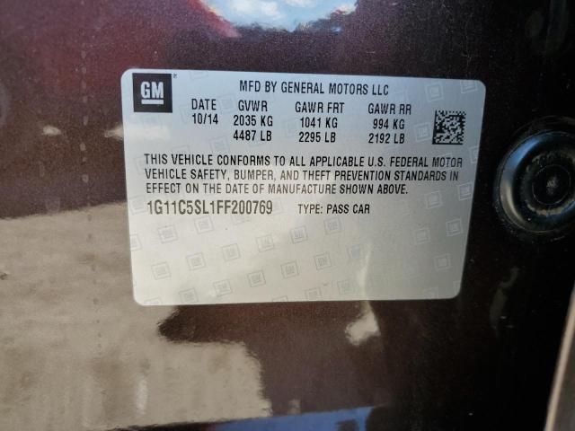 1G11C5SL1FF200769 - 2015 CHEVROLET MALIBU 1LT BROWN photo 12