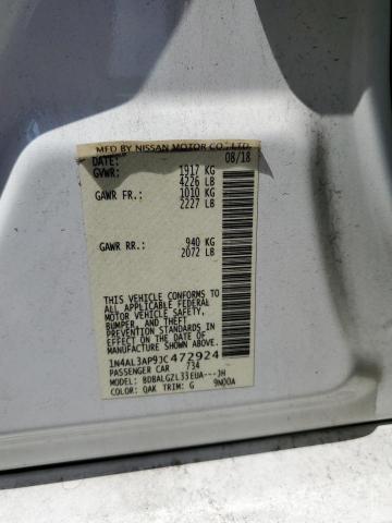 1N4AL3AP9JC472924 - 2018 NISSAN ALTIMA 2.5 თეთრი ფოტო 12