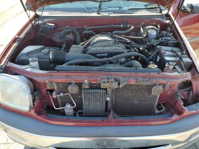 5TBRT3414YS001236 - 2000 TOYOTA TUNDRA ACCESS CAB ბურგუნდია ფოტო 11