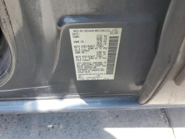 5N1AR18U29C613283 - 2009 NISSAN PATHFINDER S GRAY photo 13