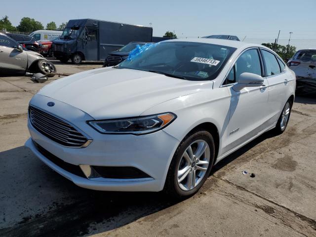 3FA6P0LU4JR287273 - 2018 FORD FUSION SE HYBRID WHITE photo 1