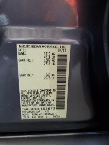 1N4AL3APXEC103673 - 2014 NISSAN ALTIMA 2.5 Gris photo 13