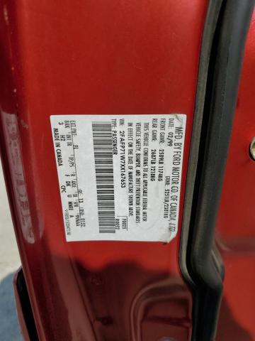 2FAFP71W7XX167653 - 1999 FORD CROWN VICT POLICE INTERCEPTOR RED photo 12