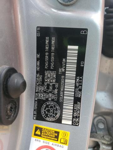 5TDJKRFH6GS258319 - 2016 TOYOTA HIGHLANDER XLE SILVER photo 13