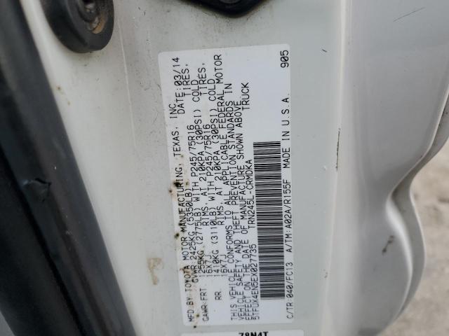 5TFUX4EN5EX027735 - 2014 TOYOTA TACOMA ACCESS CAB თეთრი ფოტო 12