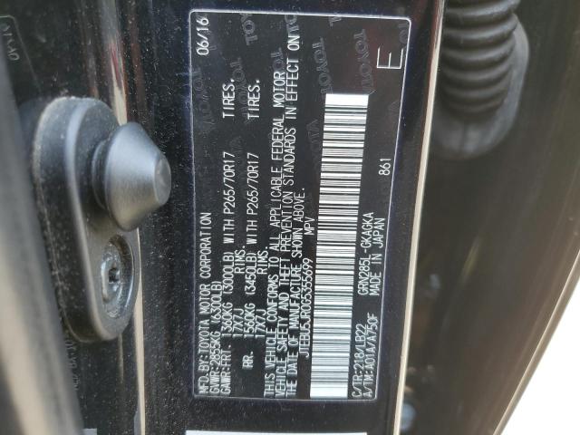 JTEBU5JR0G5355699 - 2016 TOYOTA 4RUNNER SR5/SR5 PREMIUM أسود صورة 13