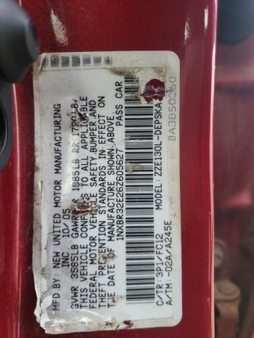 1NXBR32E26Z605627 - 2006 TOYOTA COROLLA CE 红色 照片 12