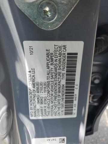 19XFL1H81NE002694 - 2022 HONDA CIVIC SPORT TOURING Blau Foto 12