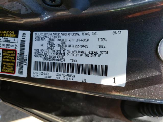 5TFNA5DB5PX100334 - 2023 TOYOTA TUNDRA CREWMAX PLATINUM 灰色 照片 12