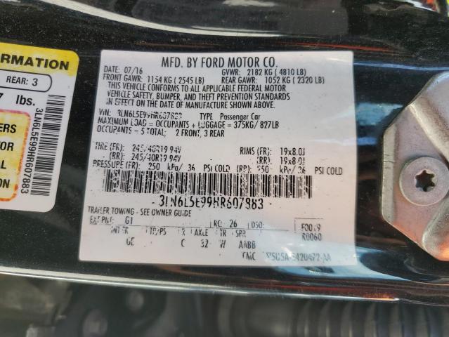 3LN6L5E99HR607883 - 2017 LINCOLN MKZ RESERVE შავი ფოტო 13