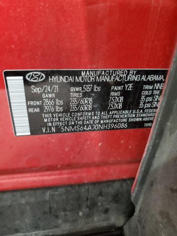 5NMS64AJ0NH396086 - 2022 HYUNDAI SANTA FE SEL 栗色 照片 13