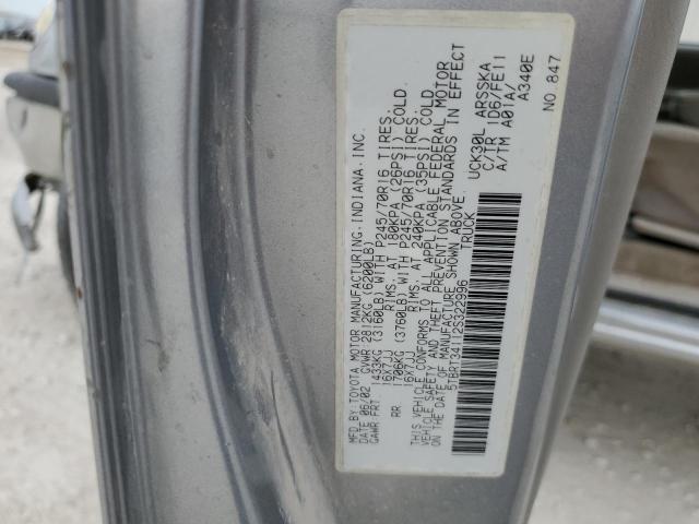 5TBRT34112S322996 - 2002 TOYOTA TUNDRA ACCESS CAB ვერცხლისფერი ფოტო 12