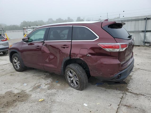 5TDJKRFH7FS077079 - 2015 TOYOTA HIGHLANDER XLE MAROON photo 2