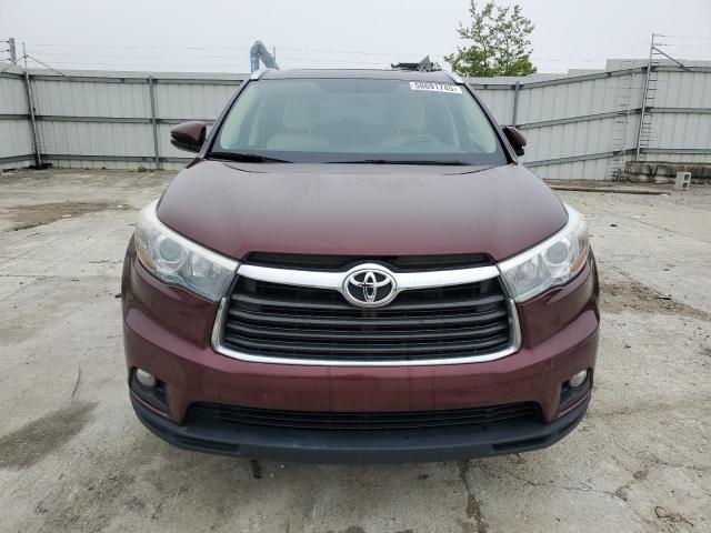 5TDJKRFH7FS077079 - 2015 TOYOTA HIGHLANDER XLE MAROON photo 5