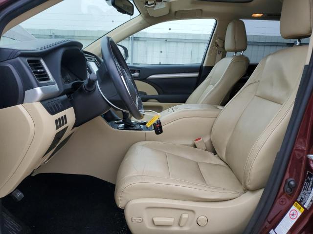 5TDJKRFH7FS077079 - 2015 TOYOTA HIGHLANDER XLE MAROON photo 7