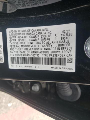 2HGFE4F8XSH333743 - 2025 HONDA CIVIC SPORT 黑色 照片 13