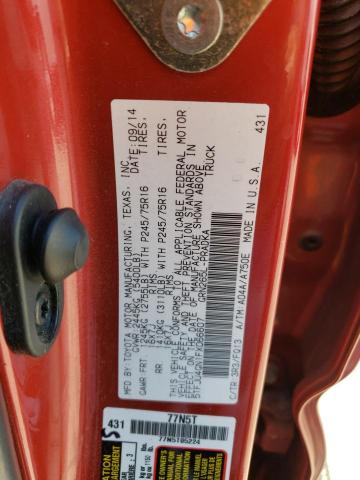 5TFJU4GN1FX066607 - 2015 TOYOTA TACOMA DOUBLE CAB PRERUNNER RED photo 12