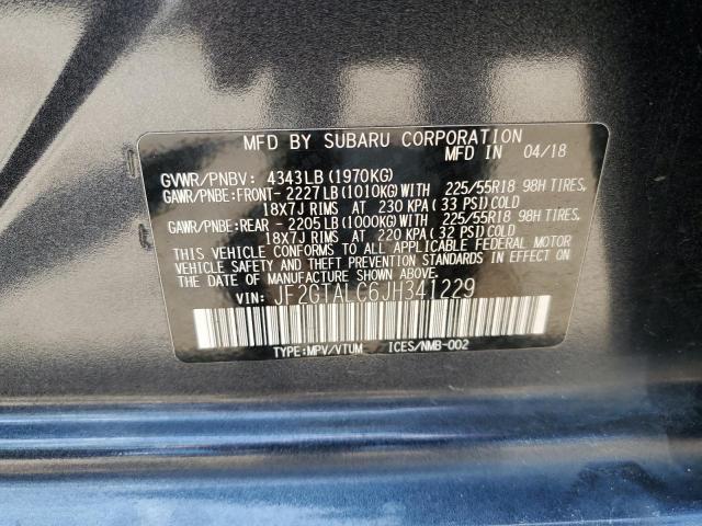 JF2GTALC6JH341229 - 2018 SUBARU CROSSTREK LIMITED CHARCOAL photo 14